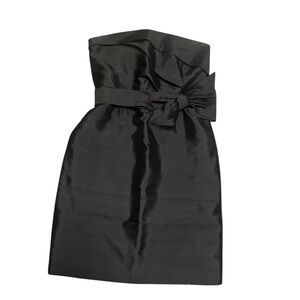 KATE SPADE Dress Strapless 100% Silk Bow Cocktail Party Black Mini Size 2 NWOT